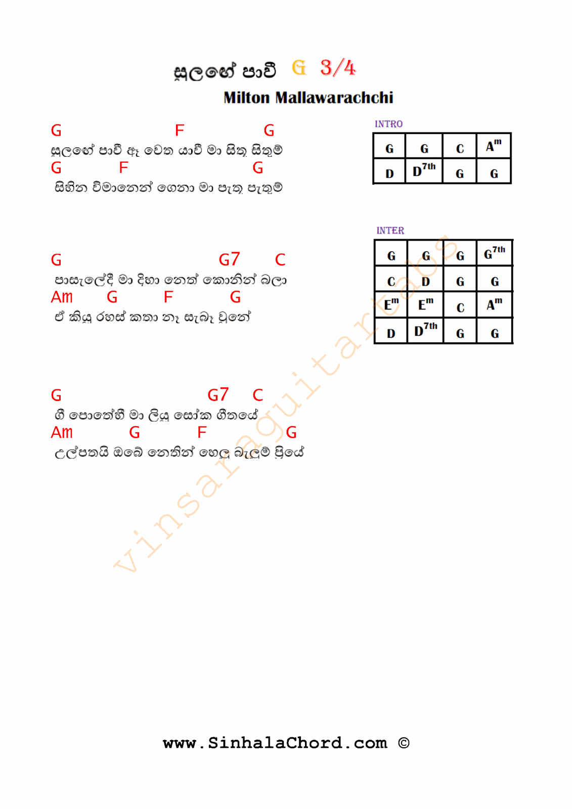 Sinhala Guitar Chords Book